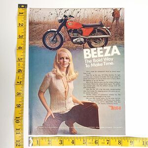 Vintage BSA 250cc Starfire Beeza Full Color Print Ad 1969 Hot Rod Magazine